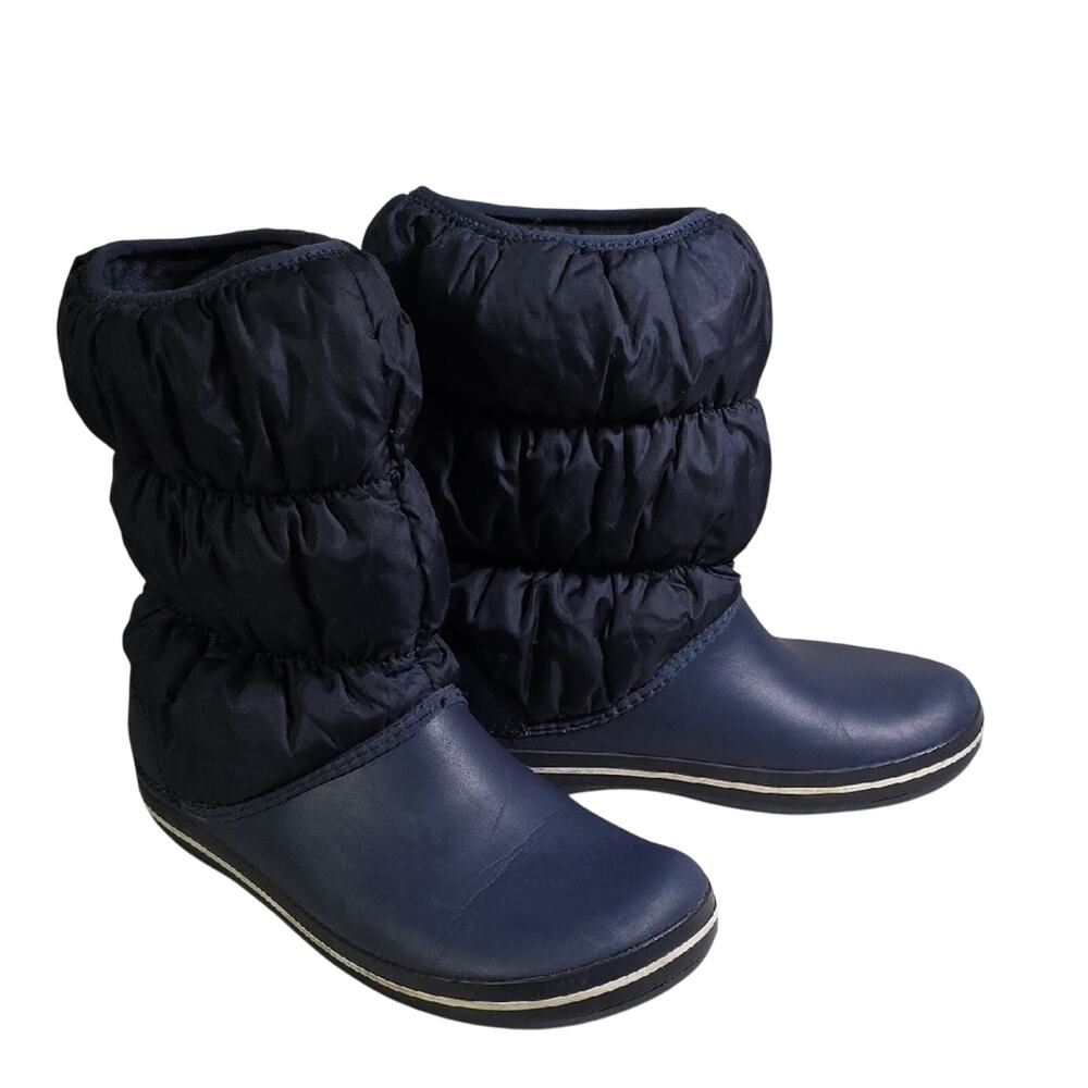 CROCS Winter Puff Boots Dark Blue Womens Size 8